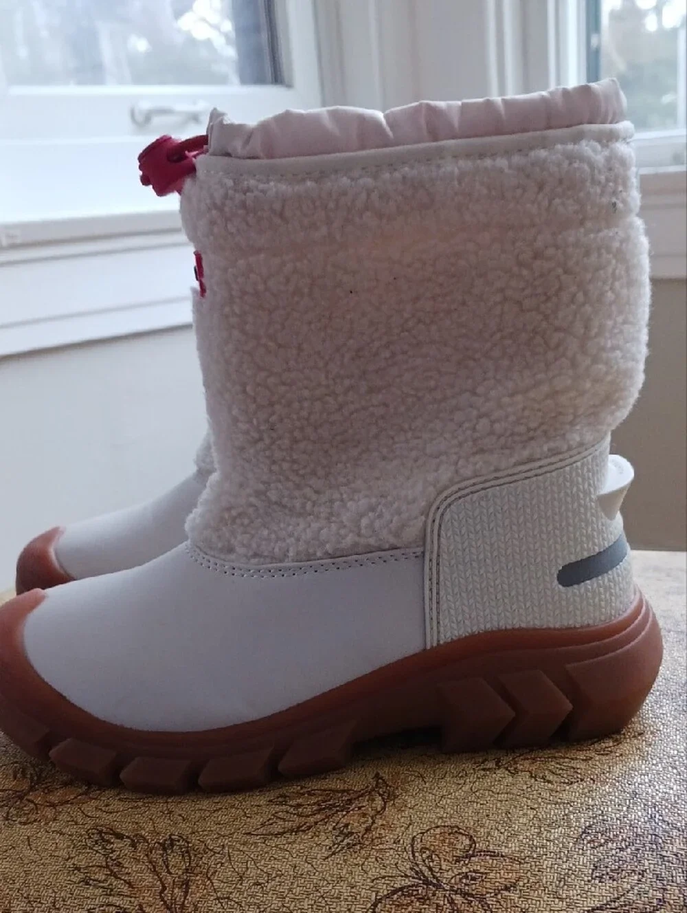 Hunter Kids Cream Sherpa Boots